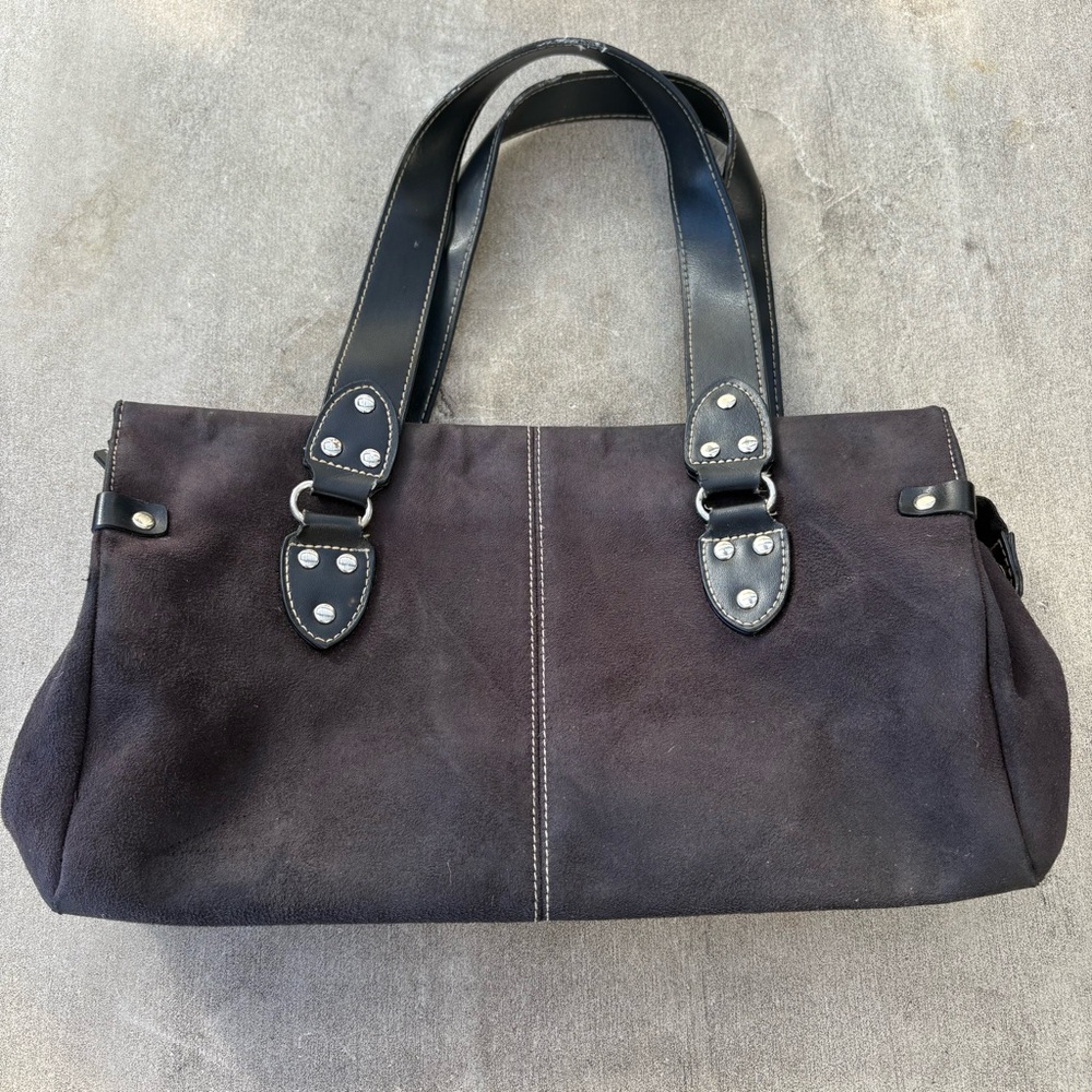 black suede shoulder bag